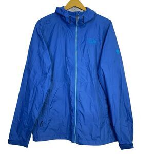 Mountain Hardwear Jacket Mens Large Blue Finder Full Zip Waterproof Hooded Dry.Q